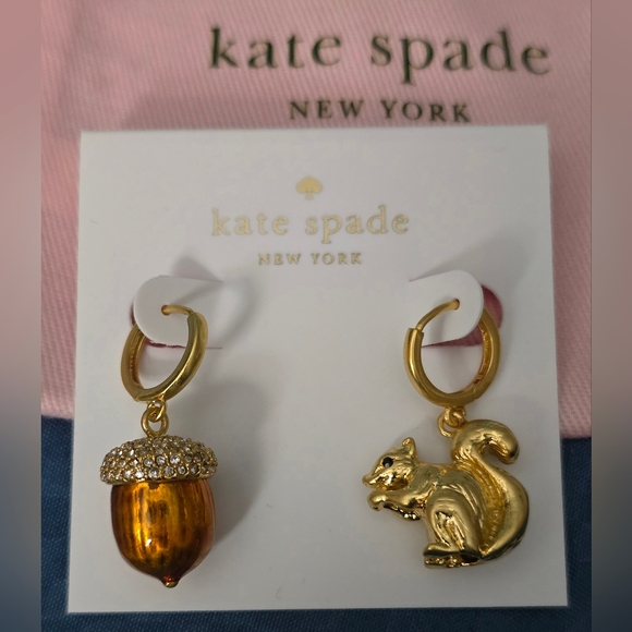 Kate Spade Squirrel & Acorn Earrings With Dust Bag - Picture 3 of 5